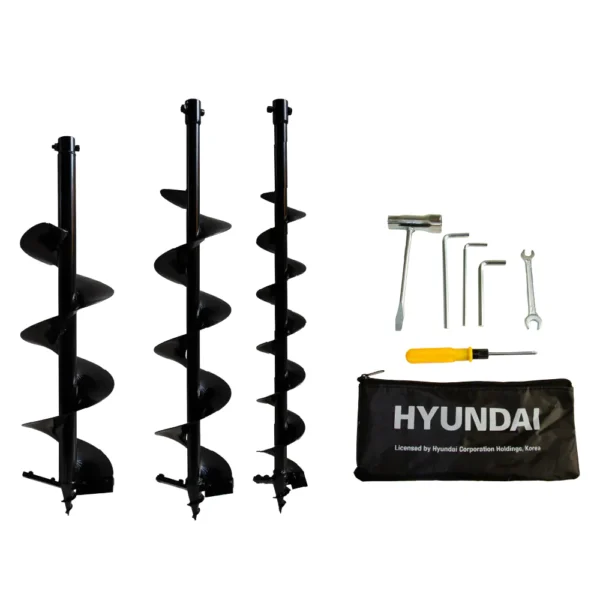 Motoperforadora / Ahoyadora Hyundai 52cc con 3 brocas - Imagen 4
