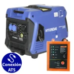 Generador Inverter Hyundai gasolina 3,5/4,0 kw Partida electrica 220v HYD4000i + ATS