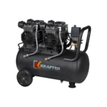 Compresor Libre De Aceite Krafter Monofásico 2 Motores 1,3HP 50L 116psi