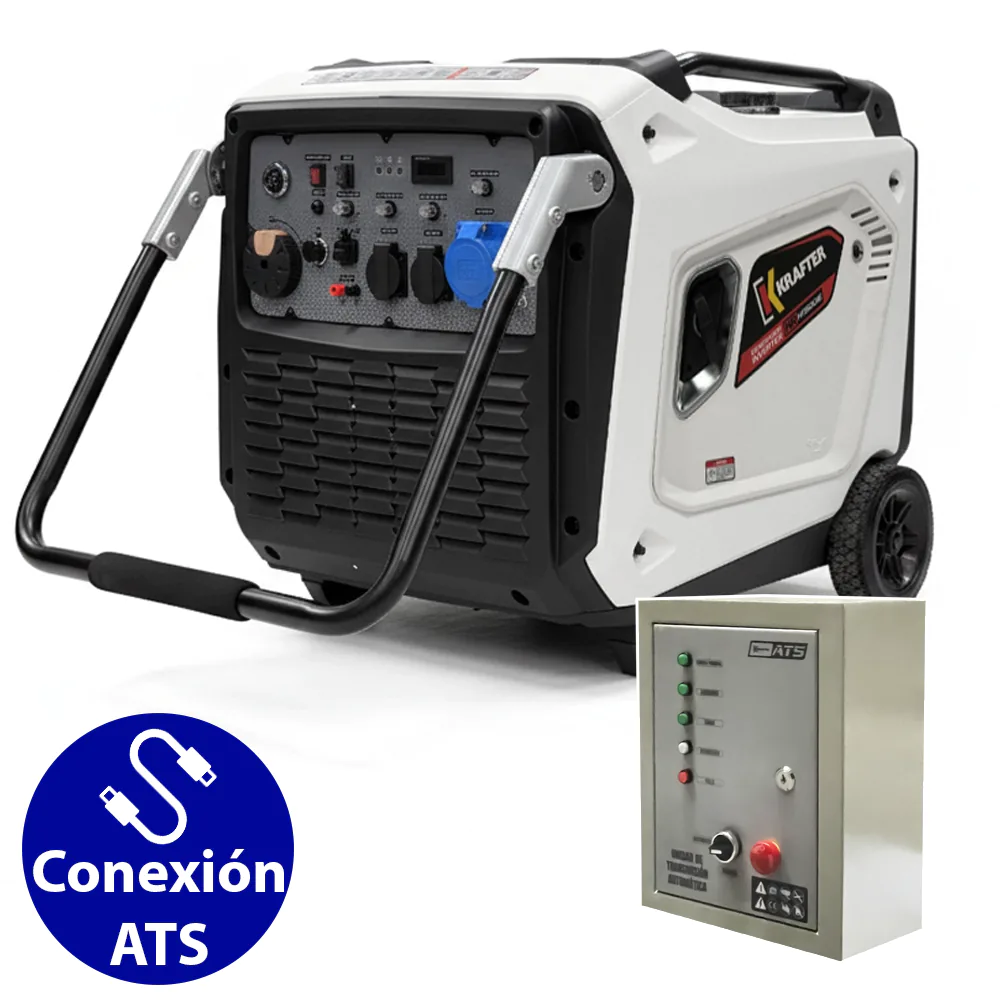 4469100011500_KRH11500E_ATS Generador Inverter Krafter gasolina 8/8,5 kw Part eléctrica 220v Mod KRH11500IE + ATS - Imagen 1