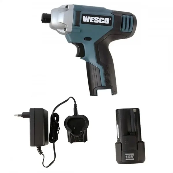Atornillador de Impacto Wesco Inalámbrico 12V 1/4" 90NM + 2 Baterías + Cargador Mod WS2530K2 - Imagen 2