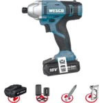 Atornillador de Impacto Wesco Inalámbrico 18V 1/4" 140NM + 2 Baterías + Cargador Mod WS2939K2